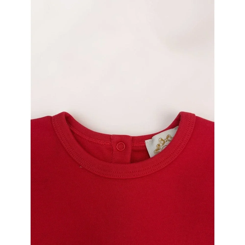 The Beaufort Bonnet Company Red Knit Ruffle Sleeve A-Line Dress Kids